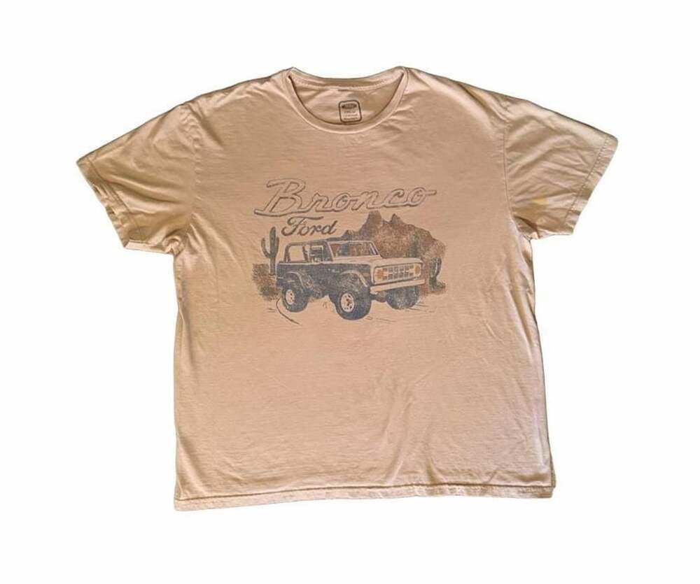 Hybrid Ford Bronco Graphic T-Shirt Size XL Birch Tan Short Sleeve